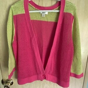 **Vintage CJ Banks color block wide knit cardigan X